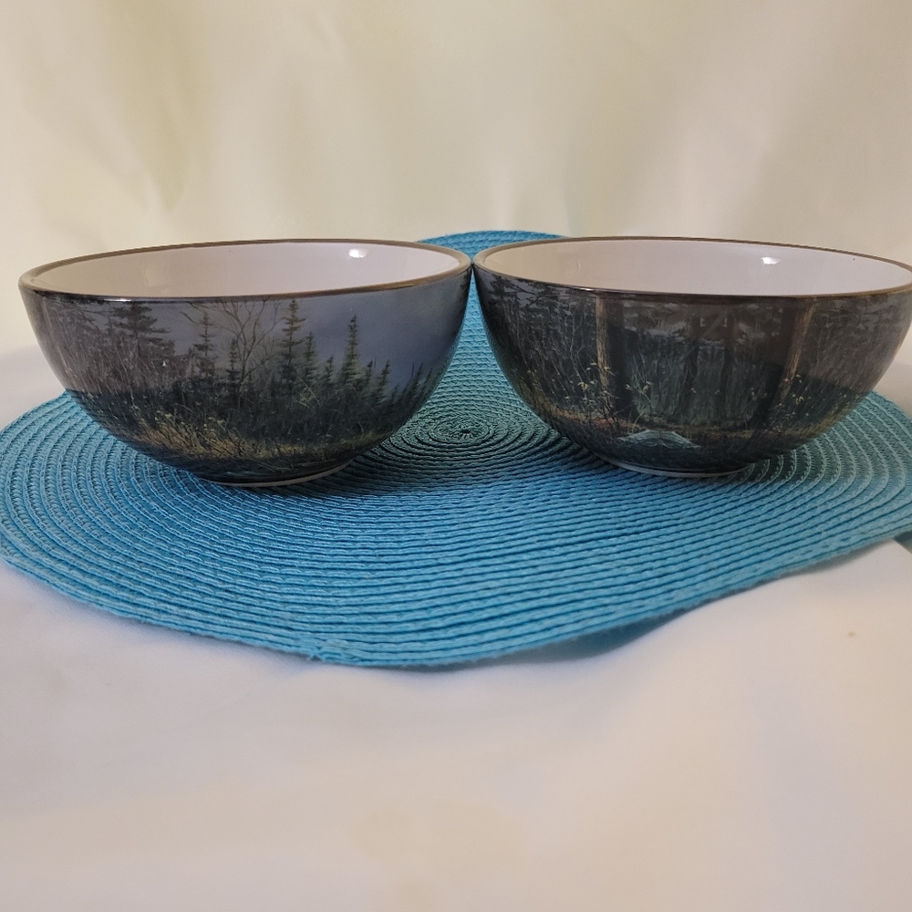 Cabela Hautman Autumn Whitetails Cereal Bowls Set of 2